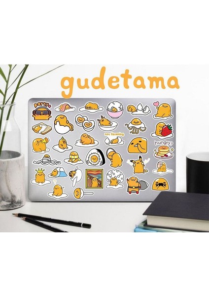 Gudetama Seri 1 Sticker Telefon Laptop Notebook Tablet Defter Matara Stiker Etiket
