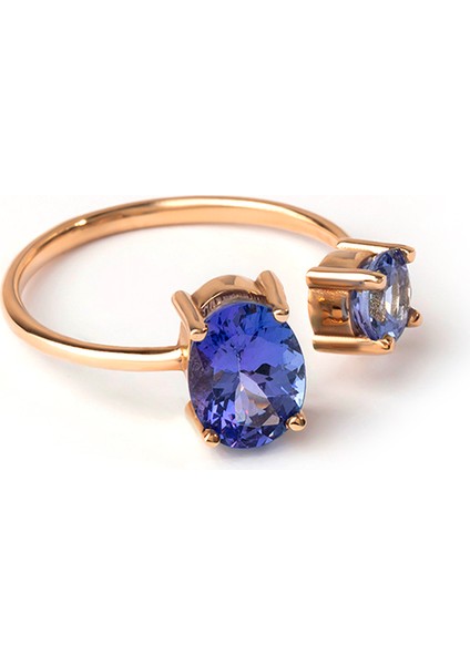 Deep Sea Ring Tanzanite 14 Ayar Kadın Altın Yüzük fırsatları