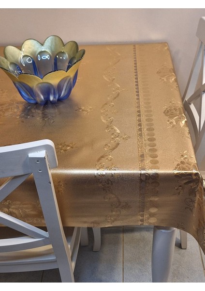 Gold Parlak Silinebilir Masa Örtüsü - Elyaflı Pvc Muşamba fırsatları