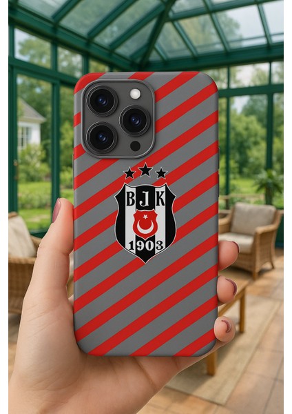 iPhone 11 Uyumlu Kırmızı Çizgi Baskılı Içi Kadife Uv Teknoloji Baskılı Kılıf