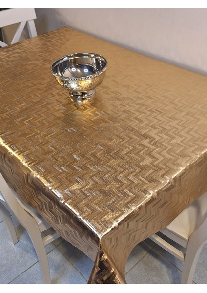 Gold Parlak Silinebilir Masa Örtüsü - Elyaflı Pvc Muşamba modelleri