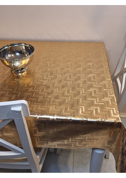 Gold Parlak Silinebilir Masa Örtüsü - Elyaflı Pvc Muşamba fırsatları