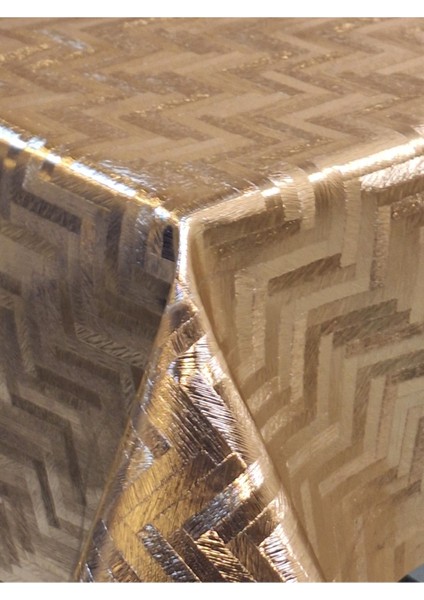 Gold Parlak Silinebilir Masa Örtüsü - Elyaflı Pvc Muşamba indirimleri