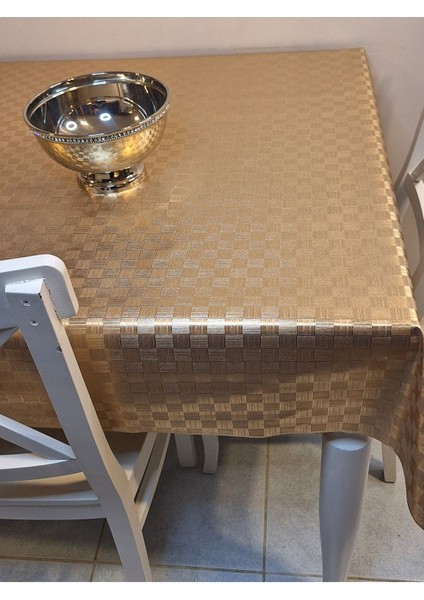 Gold Parlak Silinebilir Masa Örtüsü - Elyaflı Pvc Muşamba fırsatları