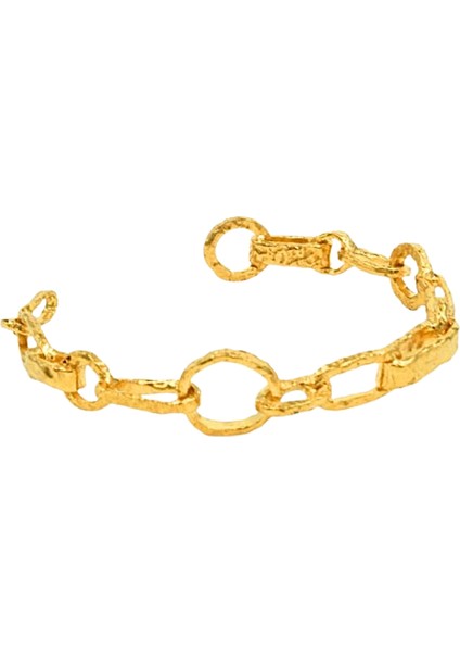 Golden Chain 22 Ayar Altın Kaplama Kadın Bilezik