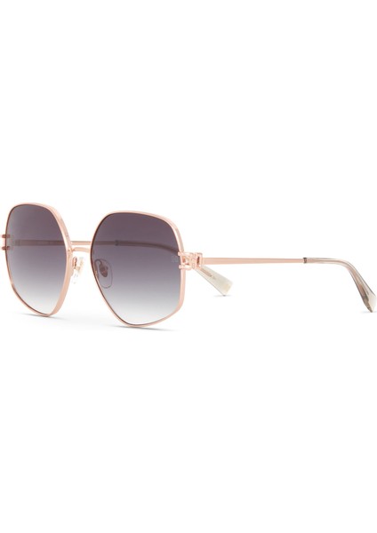 Hm 1682 C3 Geometrik Rose Gold Metal Kadın Güneş Gözlüğü