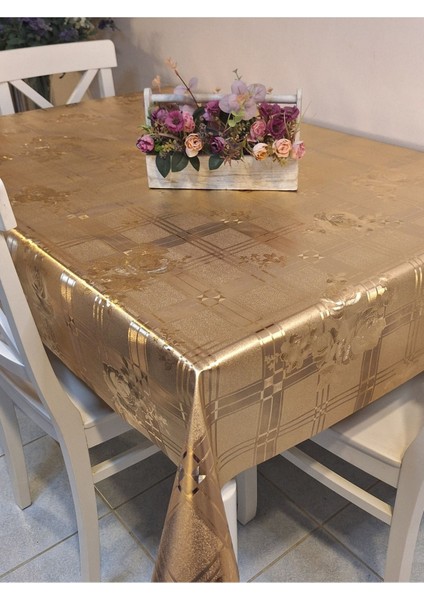 Gold Parlak Silinebilir Masa Örtüsü - Elyaflı Pvc Muşamba fiyatları