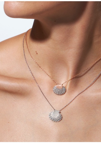 Aphrodite Beyaz Pırlanta Taşlı 14 Ayar Altın Kadın Kolye fiyatları