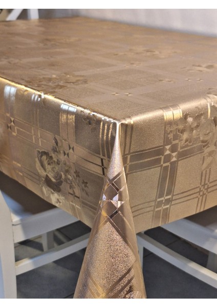 Gold Parlak Silinebilir Masa Örtüsü - Elyaflı Pvc Muşamba indirimleri