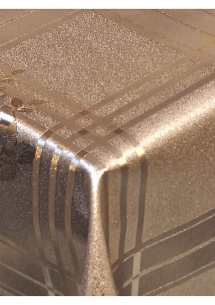 Gold Parlak Silinebilir Masa Örtüsü - Elyaflı Pvc Muşamba