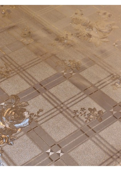 Gold Parlak Silinebilir Masa Örtüsü - Elyaflı Pvc Muşamba