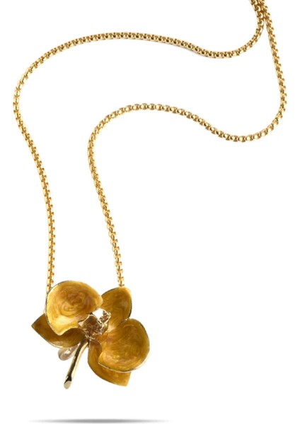 Orchid Sarı Kadın Altın Kaplama Kolye