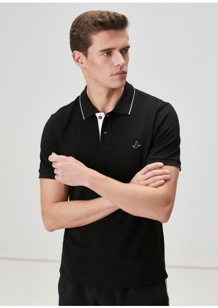 Slim Fit Siyah Polo Yaka T-Shirt
