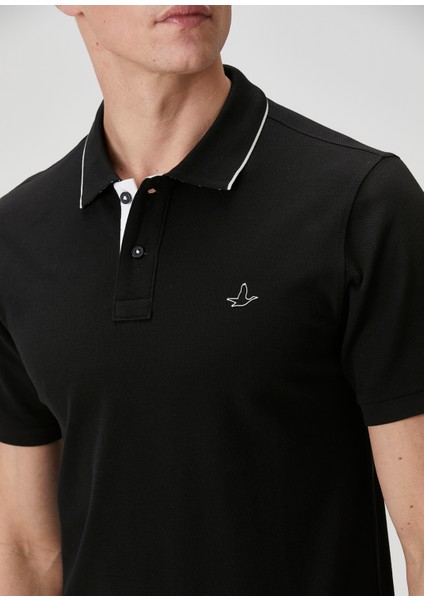 Slim Fit Siyah Polo Yaka T-Shirt