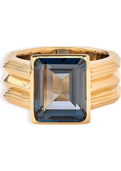 Better Left Unsaid London Blue Topaz Taşlı 14 Ayar Altın Kadın Yüzük fiyatları