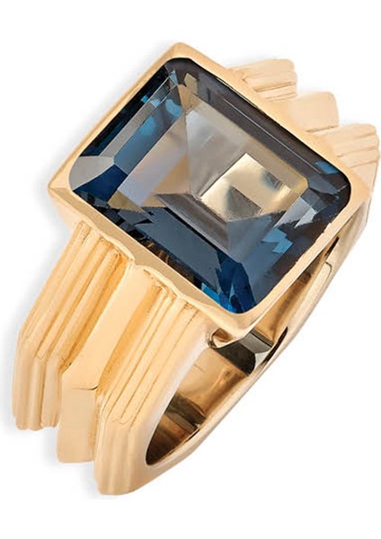 Better Left Unsaid London Blue Topaz Taşlı 14 Ayar Altın Kadın Yüzük fırsatları