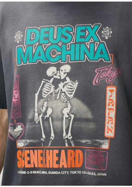 Antrasit Figür Baskılı Logo Detaylı T-Shirt indirimleri