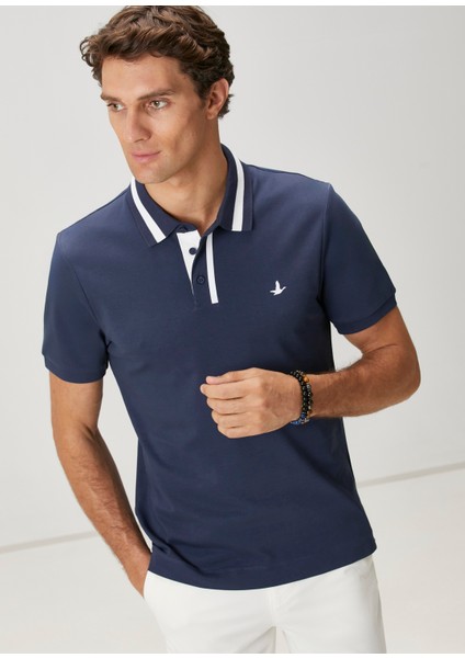 Slim Fit Lacivert Polo Yaka T-Shirt