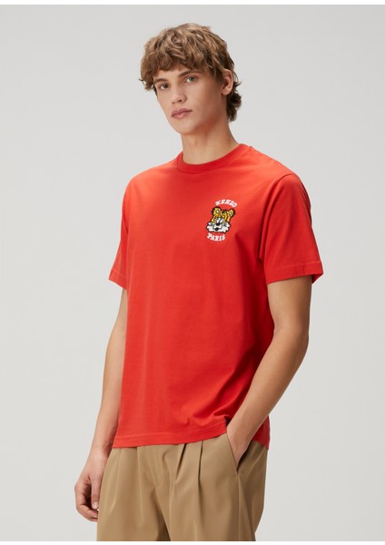 Pop Turuncu Logo Nakışlı T-Shirt