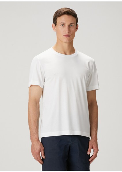 Regular Fit Beyaz Basic T-Shirt