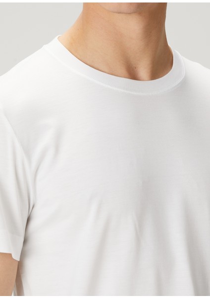 Regular Fit Beyaz Basic T-Shirt