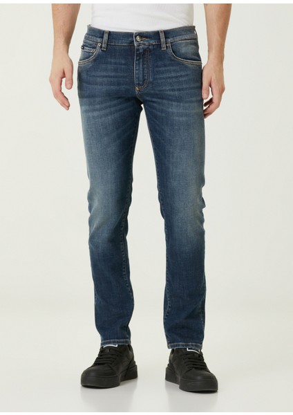 Lacivert Logo Detaylı Jean Pantolon fiyatları
