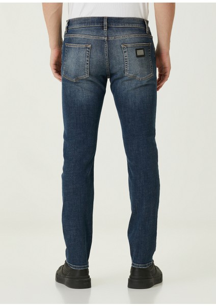 Lacivert Logo Detaylı Jean Pantolon modelleri