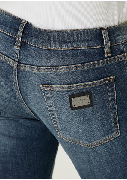 Lacivert Logo Detaylı Jean Pantolon indirimleri