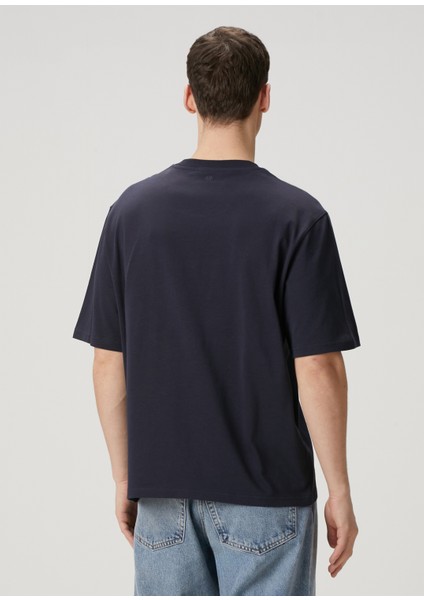 Lacivert Logolu Organik Pamuk T-Shirt fırsatları