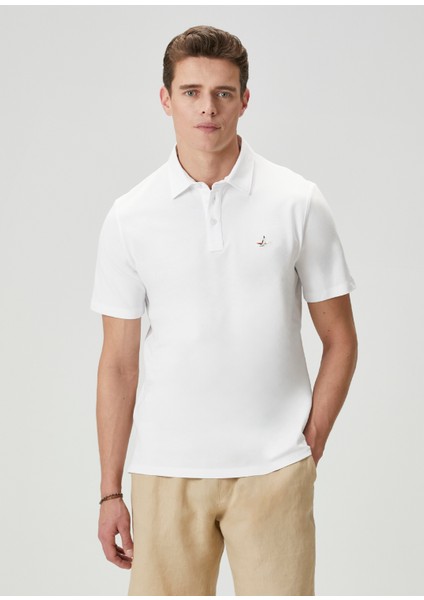 Comfort Fit Beyaz Polo Yaka Tshirt