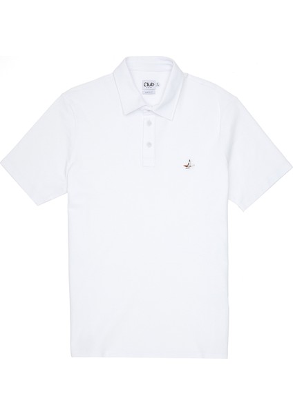 Comfort Fit Beyaz Polo Yaka Tshirt
