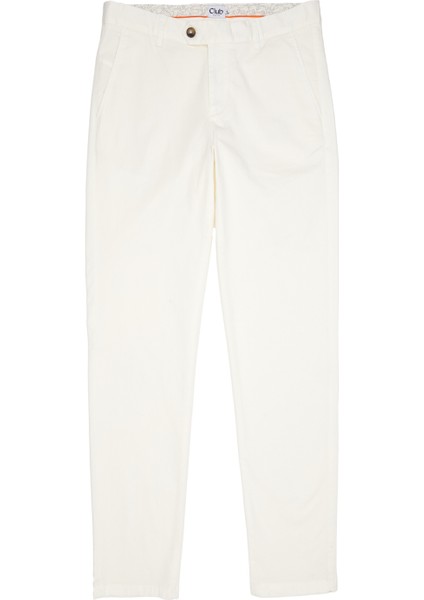 Slim Fit Krem Twill Chino Pantolon