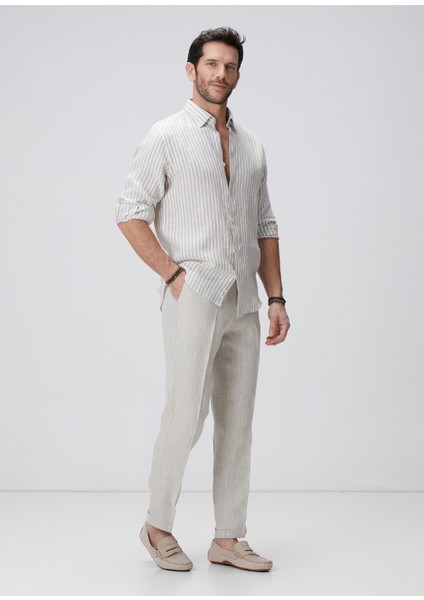 Naturel Keten Jogger Pantolon