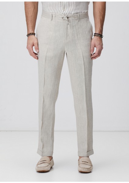 Naturel Keten Jogger Pantolon