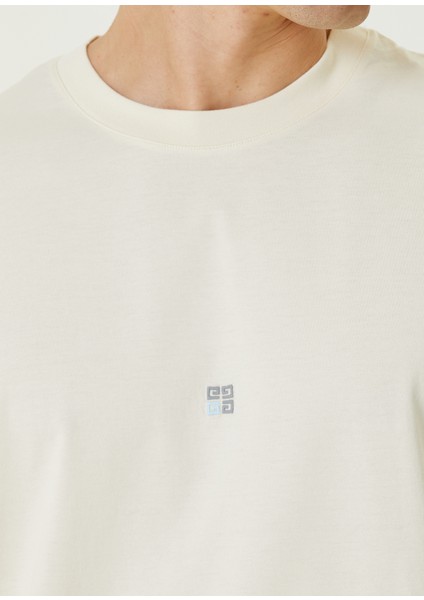 Ekru Logo Nakışlı T-Shirt indirimleri