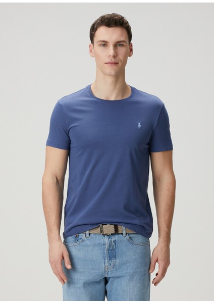 Lacivert Logo Nakışlı T-Shirt