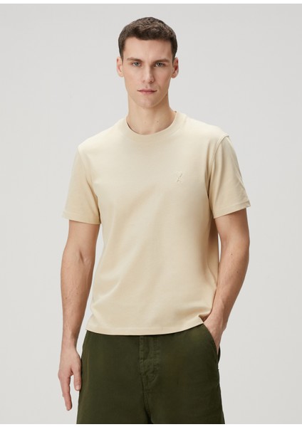 Krem Organik Pamuk T-Shirt modelleri