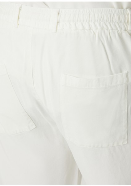 Kırık Beyaz Beli Kordonlu Dökümlü Pantolon indirimleri