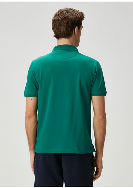 Koyu Yeşil Polo Yaka Basic T-Shirt indirimleri