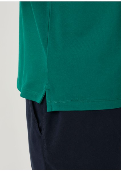 Koyu Yeşil Polo Yaka Basic T-Shirt