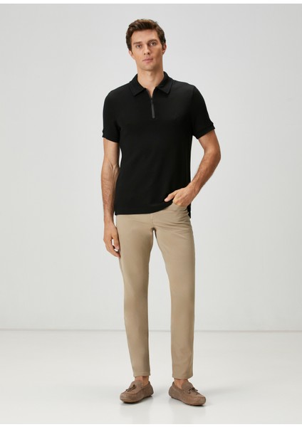 Bej Stretch Spor Pantolon