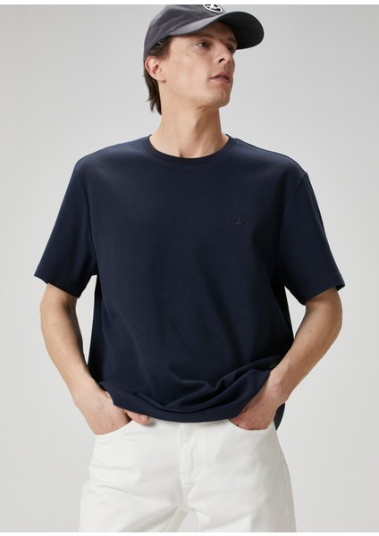 Relax Fit Lacivert Basic T-Shirt