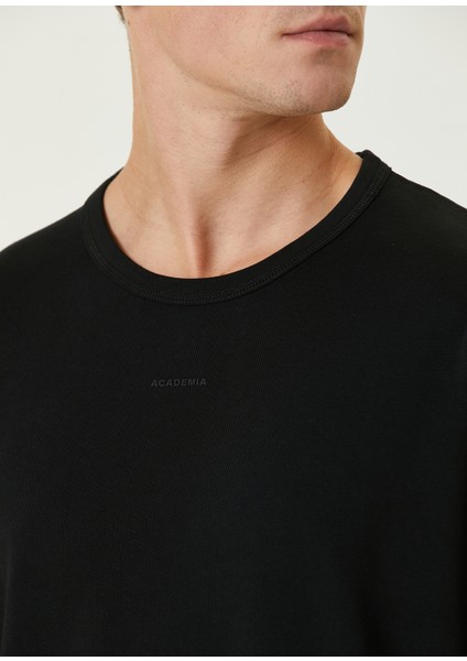 Siyah Logolu Oversize T-Shirt