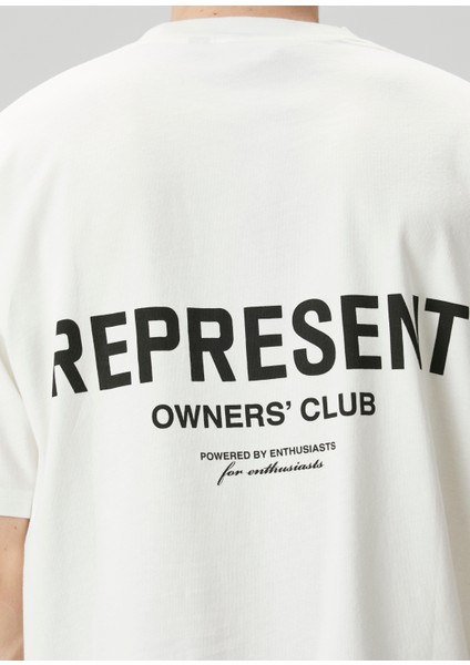 Krem Baskılı T-Shirt