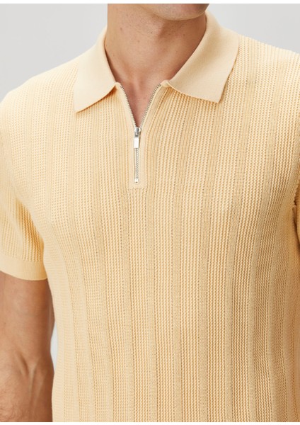 Nude Polo Yaka Kısa Kollu Triko