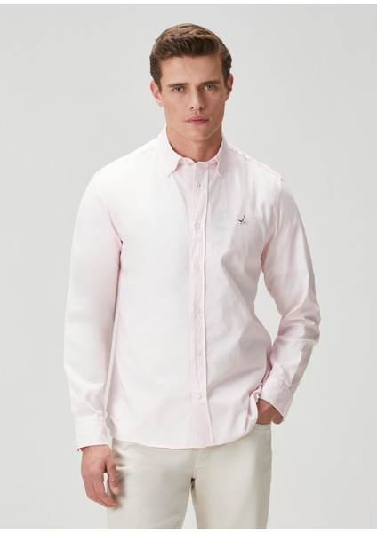 Slim Fit Pembe Gömlek