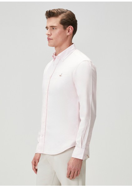 Slim Fit Pembe Gömlek