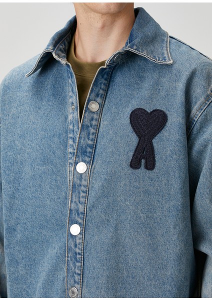 Mavi Logo Nakışlı Denim Gömlek indirimleri