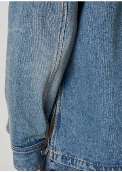 Mavi Logo Nakışlı Denim Gömlek