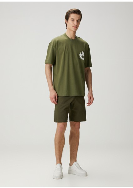 Orlando Haki Logo Baskılı Oversized T-Shirt fiyatları